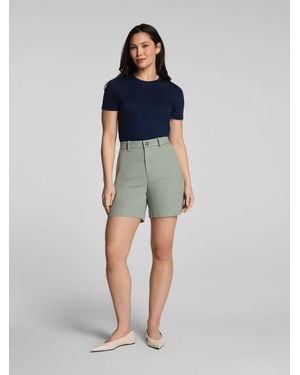 Spanx Supersmooth Stretch Twill Shorts - Blue