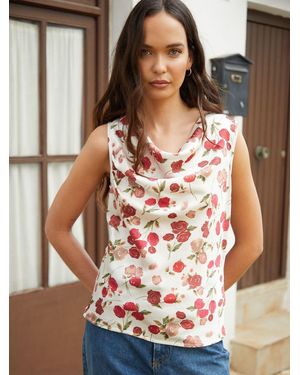 ANOTHER SUNDAY Satin Sleeveless Cowl Cami Top - Multicolor