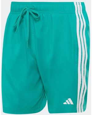 adidas 3 Stripes Swim Shorts 8 Inch - Green