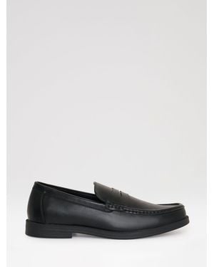 Threadbare Faux Leather Slip On Loafers - White