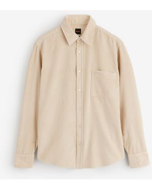 BOSS Corduroy Relegant Regular Fit Shirt - Natural