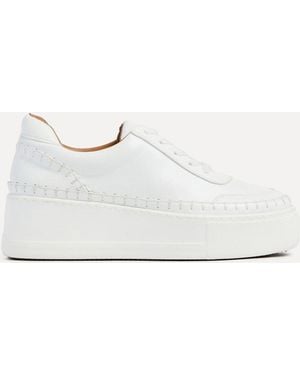 Linzi Harlem Faux Leather Platform Sneakers - White