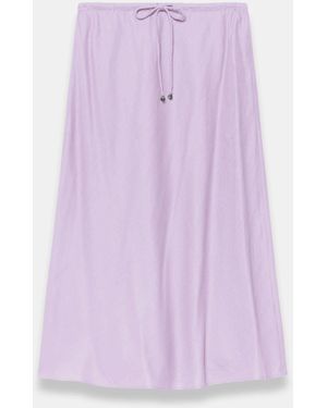 Mint Velvet Linen Midi Skirt - Purple