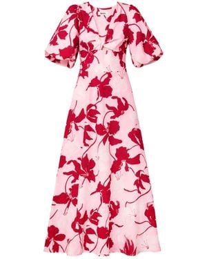 Ro & Zo Petite Mina Floral Dress - Red