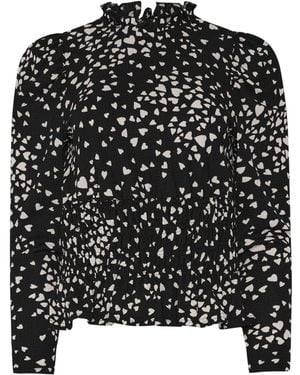 M&CO. And Spots Shirred Top - Black