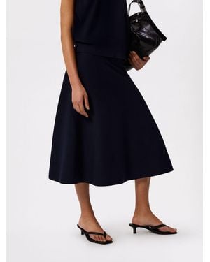 Whistles Knitted Ribbed Midi Skirt - Blue