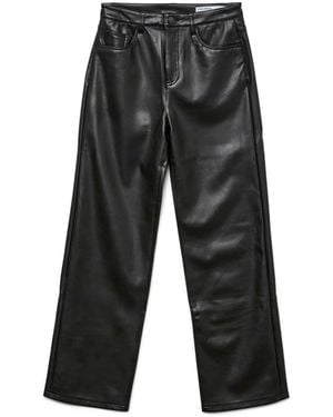 Vero Moda Wide Leg Faux Leather Jeans - Grey