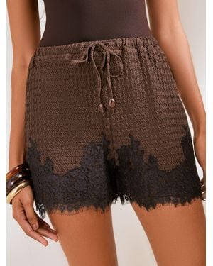 Friends Like These Jersey Lace Trim Shorts - Multicolor