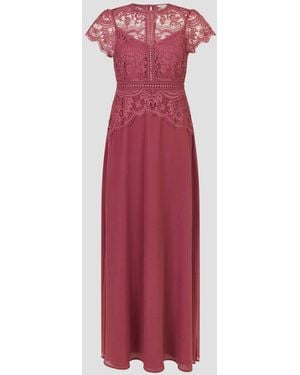 Monsoon Monica Lace Maxi Dress - Red