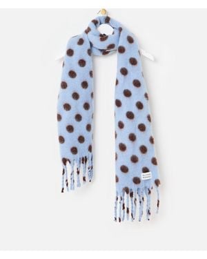 Oliver Bonas Polka Dot Heavyweight Scarf - Blue