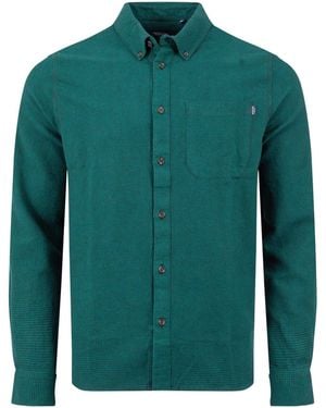 Weird Fish Baskerville Houndstooth Flannel Shirt - Green