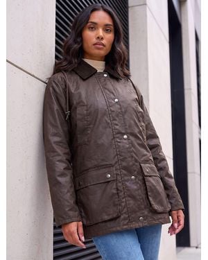 Roman Waxed Longline Coat - Brown
