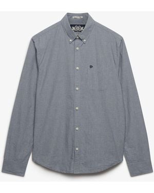 Superdry Preppy Poplin Long Sleeve Shirt - Gray
