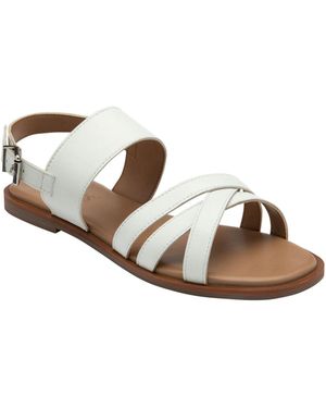 Lotus Leather Slingback Sandals - White