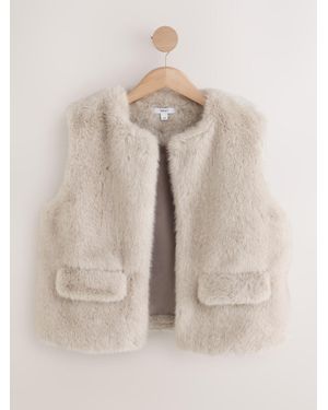 Next Faux Fur Gilet Cover-Up - Natural