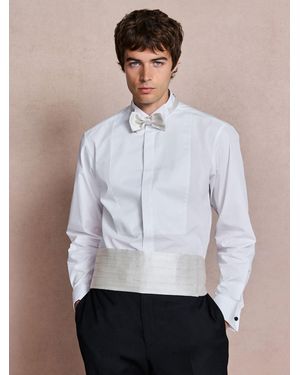 Next Cotton Rich Textured Occasion Shirt With Bow Tie And Cummerbund Set - Weiß