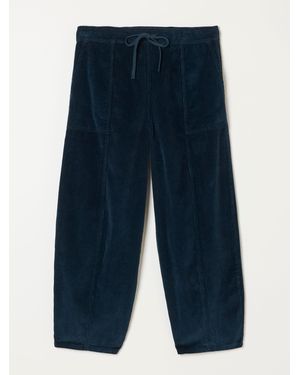 FatFace Alev Petite Barrel Cropped Cord Pants - Blue