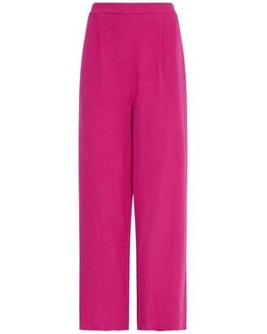 M Com Linen Blend Wide Leg Pants - Pink