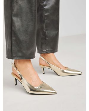 Simply Be Extra Wide Fit Slingback Court Shoes - Gray