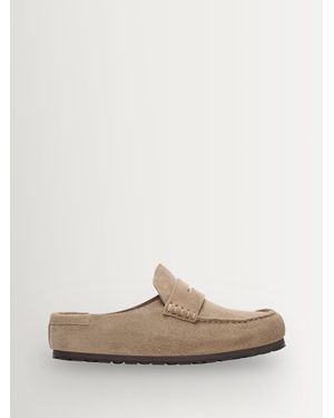 Birkenstock Naples Suede Backless Loafers - White