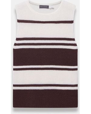 Mint Velvet Cotton Blend Striped Knit Top - White