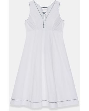 Mint Velvet Cotton Tie Detail Maxi Dress - White
