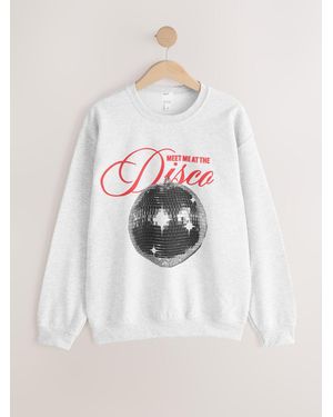 Next Marl Disco Sweatshirt - White