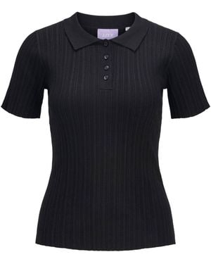 JJXX Short Sleeve Knit Polo Shirt - Black