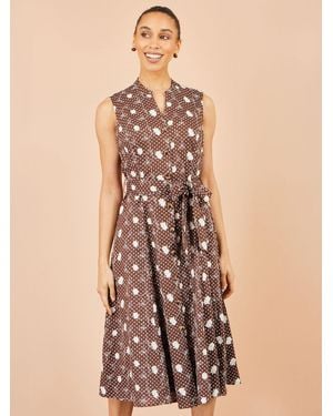 Yumi' Cotton Embroidery Shirt Dress - Natur