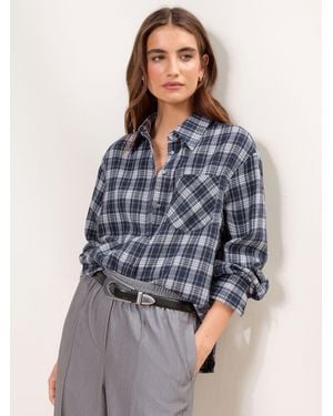 Lipsy Oversized Hemd Mit Aufgesetzten Taschen - Blau