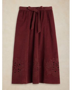 White Stuff Annika Cord Midi Skirt - Rot