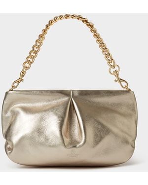 Osprey The Luxe Pleat Carina Leather Shrug Clutch Bag - White
