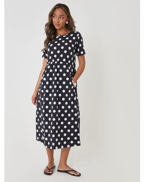 Threadbare 100% Cotton Smock Style Midi Dress - White