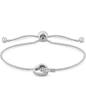 Jon Richard Crystal Heart Bracelet - White