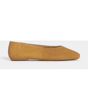 JD Williams Tan Extra Wide Fit Classic Suede Ballerina - Natural