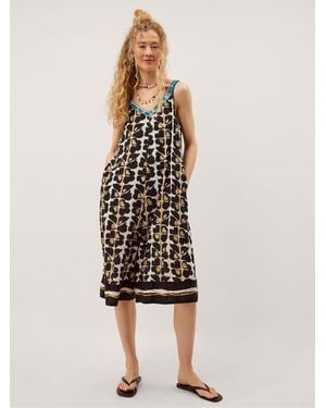 Monsoon Leila Woodblock Print Culotte Jumpsuit - Natural