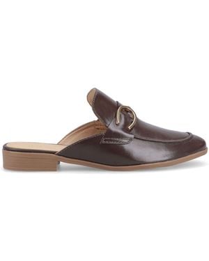 Hush Puppies Calla Leather Backless Loafers - Brown