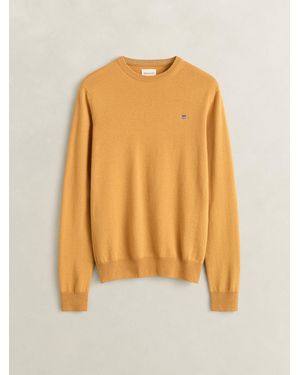 GANT Lambswool Crew Neck Sweater - Yellow