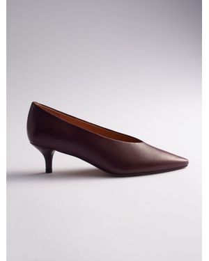 The Set Premium Leather Suede Court Shoes - Brown