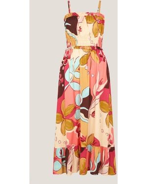 Monsoon Iris Floral Print Bandeau Midi Dress - White