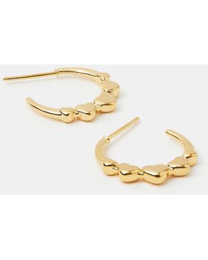 Accessorize Plated 14Ct Heart Hoop Earrings - Metallic