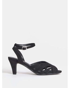 JD Williams Extra Wide Fit Waltz Round Toe Caged Heeled Sandals - Black