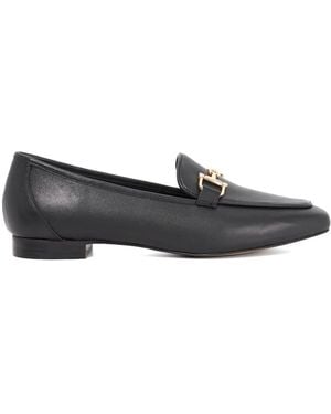 Dune Leather Grained Branded Snaffle Trim Loafers - Gray