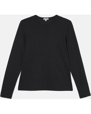 Jigsaw Long Sleeve 100% Cotton Top - Black