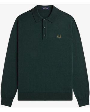 Fred Perry Classic Knitted Polo Shirt - Green