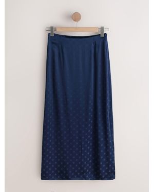 Next Jacquard Polka Dot Satin Skirt - Blue