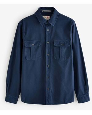 aubi Dovedale 100% Cotton Overshirt - Blue