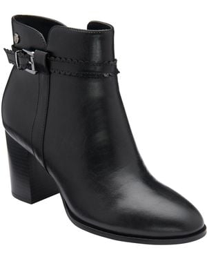 Lotus Heeled Ankle Boots - Black