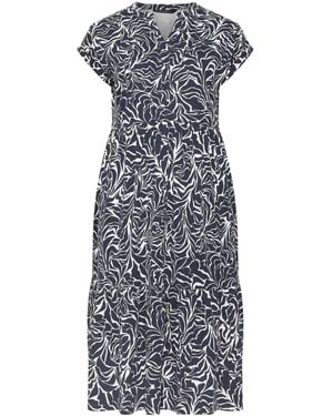 Evans Tiered Slub Cotton Dress - Gray