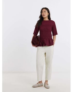 JD Williams Shirred Short Sleeve Top